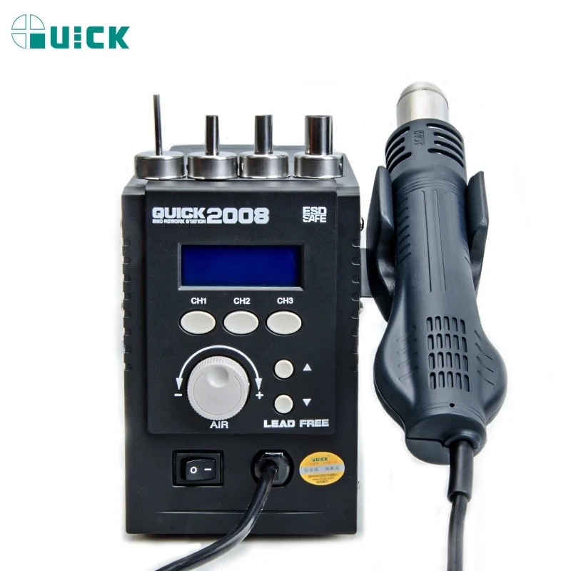 QUICK 2008 Original ESD Lead-Free Digital Display Heat Gun Welding Rework Soldering Station Mobile Phone Maintenance Hot Air Gun
QUICK 2008 Original ESD Lead-Free Digital Display Heat Gun Welding Rework Soldering Station Mobile Phone Maintenance Hot Air Gun