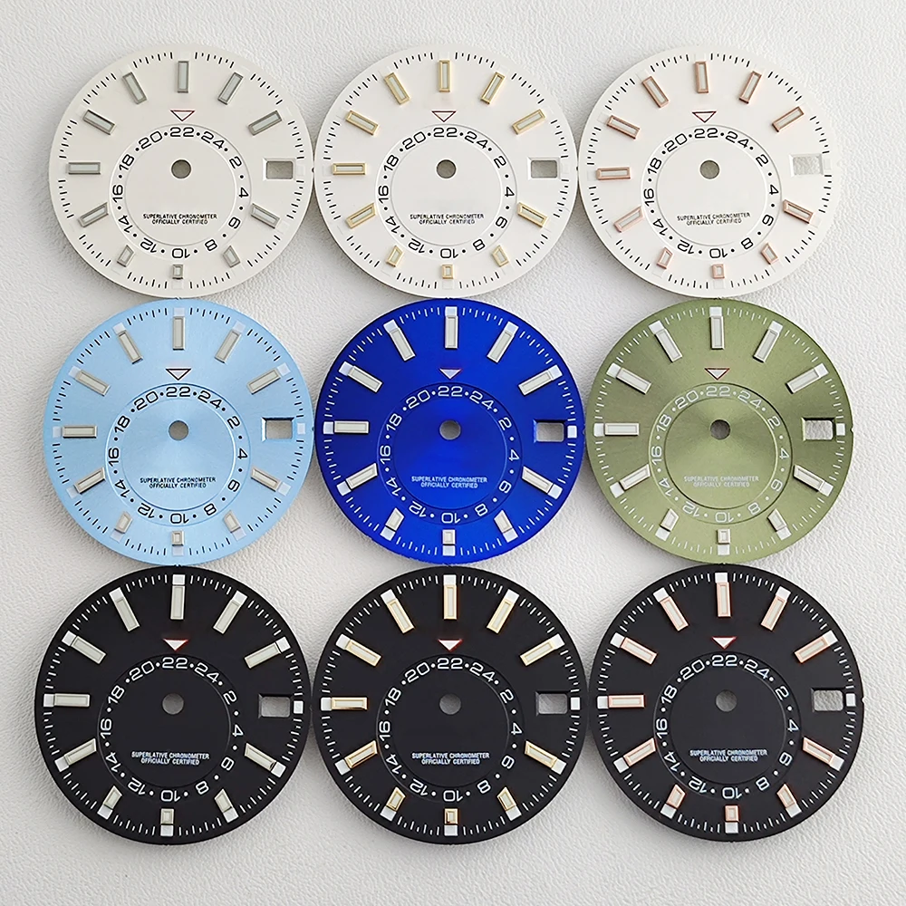 28.45mm NH35 dial watch with improved personalized dial and green luminous dial suitable for NH35 movement watch accessories
28.45mm NH35 dial watch with improved personalized dial and green luminous dial suitable for NH35 movement watch accessories