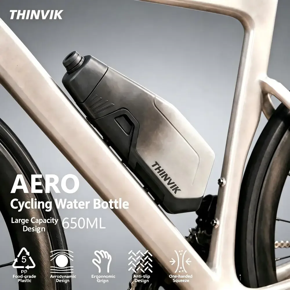 THINVIK 93g AERO Bike Water Bottle with Cage 650ml Professional Aerodynamic Cycling Kettle PP5 Food Grade for Road MTB Gravel
THINVIK 93g AERO Bike Water Bottle with Cage 650ml Professional Aerodynamic Cycling Kettle PP5 Food Grade for Road MTB Gravel