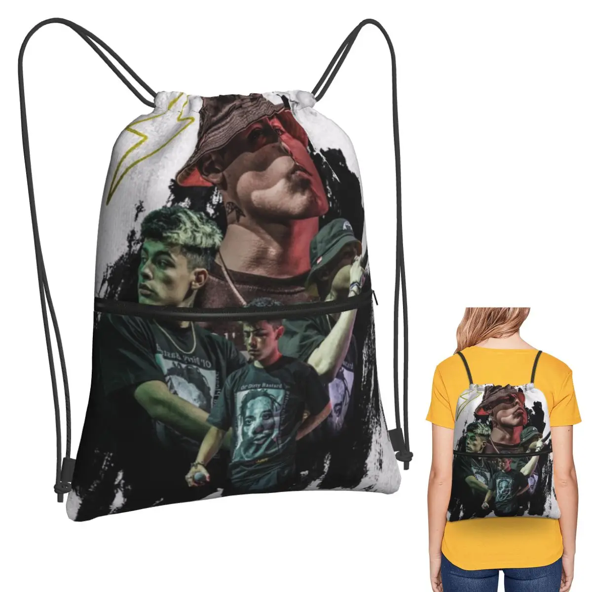 Funny Trueno Hip Hop Rapper Backpacks Fashion Drawstring Bundle Pocket Storage Bag Book Bags for Man Woman Students
Funny Trueno Hip Hop Rapper Backpacks Fashion Drawstring Bundle Pocket Storage Bag Book Bags for Man Woman Students