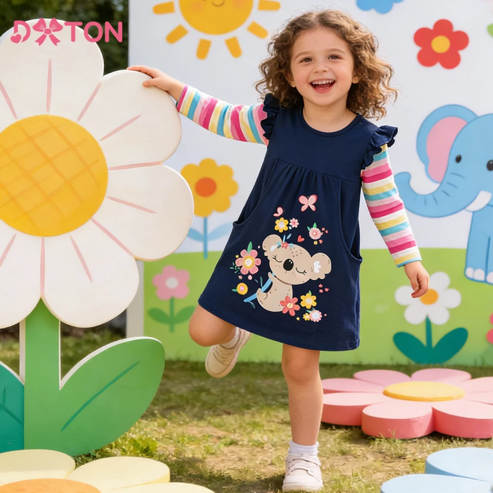 DXTON Long Sleeve Girls Dresses Bear Cartoon Kids Toddler Daily Clothing A-line Cotton Straight Children School Casual Wear
DXTON Long Sleeve Girls Dresses Bear Cartoon Kids Toddler Daily Clothing A-line Cotton Straight Children School Casual Wear