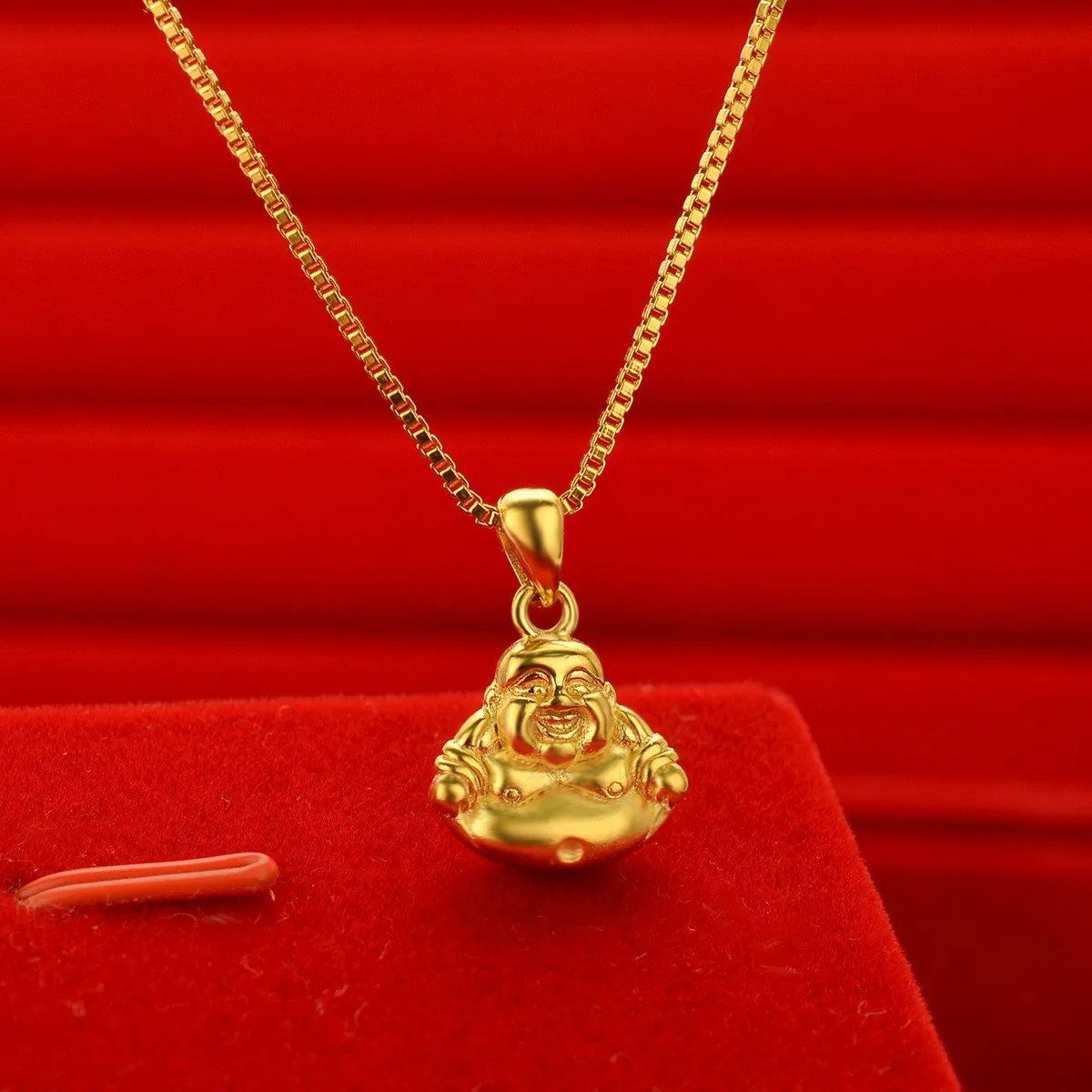 Exquisite 24K Gold Sand Big Belly Buddha Pendant - Non-Fading Necklace, Elegant And Trendy Jewelry For Any Occasion
Exquisite 24K Gold Sand Big Belly Buddha Pendant - Non-Fading Necklace, Elegant And Trendy Jewelry For Any Occasion