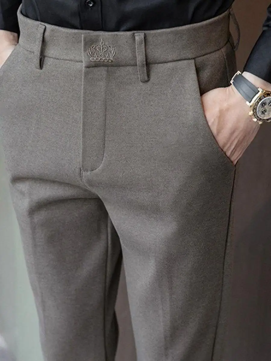 Men's Trendy Slim Fit Woolen Trousers Casual Suit Pants Autumn Spring Faionable All-Match Nine-Piece West Pants
Men's Trendy Slim Fit Woolen Trousers Casual Suit Pants Autumn Spring Faionable All-Match Nine-Piece West Pants