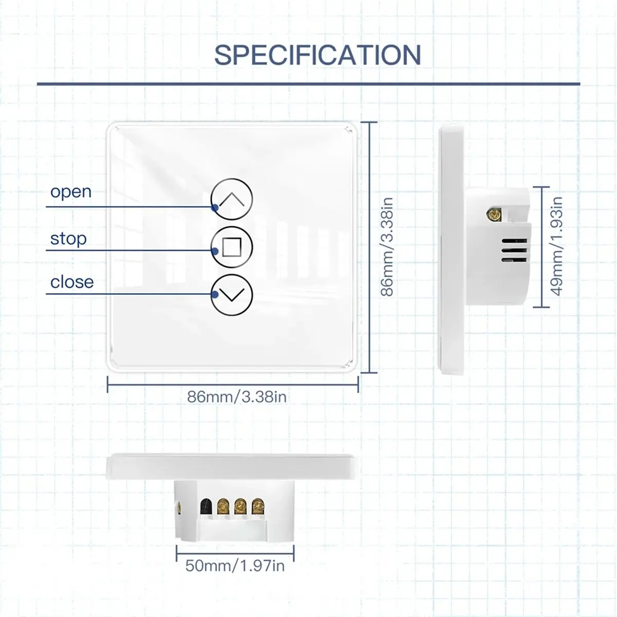 ABFS Tuya WiFi RF433 2.5D Arc Curtain Switch Glass Touch Panel for Roller Blinds Shutters Switch Smart APP Wireless Alexa A
ABFS Tuya WiFi RF433 2.5D Arc Curtain Switch Glass Touch Panel for Roller Blinds Shutters Switch Smart APP Wireless Alexa A