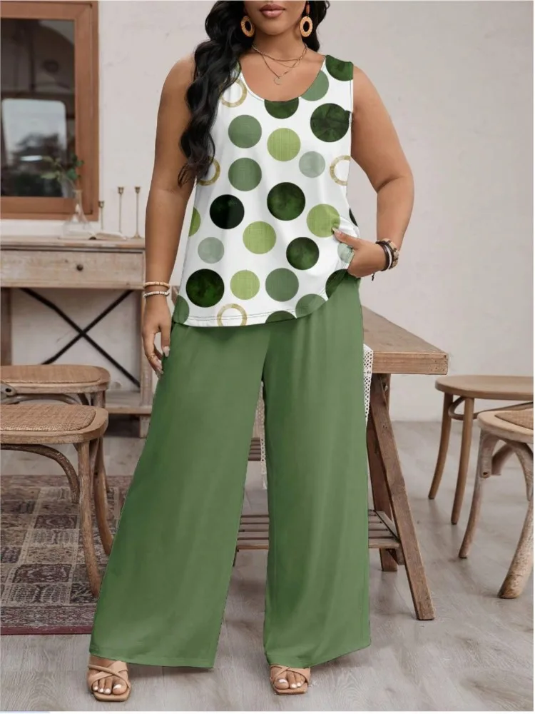 Fashion Suit Women's Sleeveless Top Fashion Casual Print Suit Two Piece Set Summer Loose Holiday Party Two Piece Outfits Woman
Fashion Suit Women's Sleeveless Top Fashion Casual Print Suit Two Piece Set Summer Loose Holiday Party Two Piece Outfits Woman