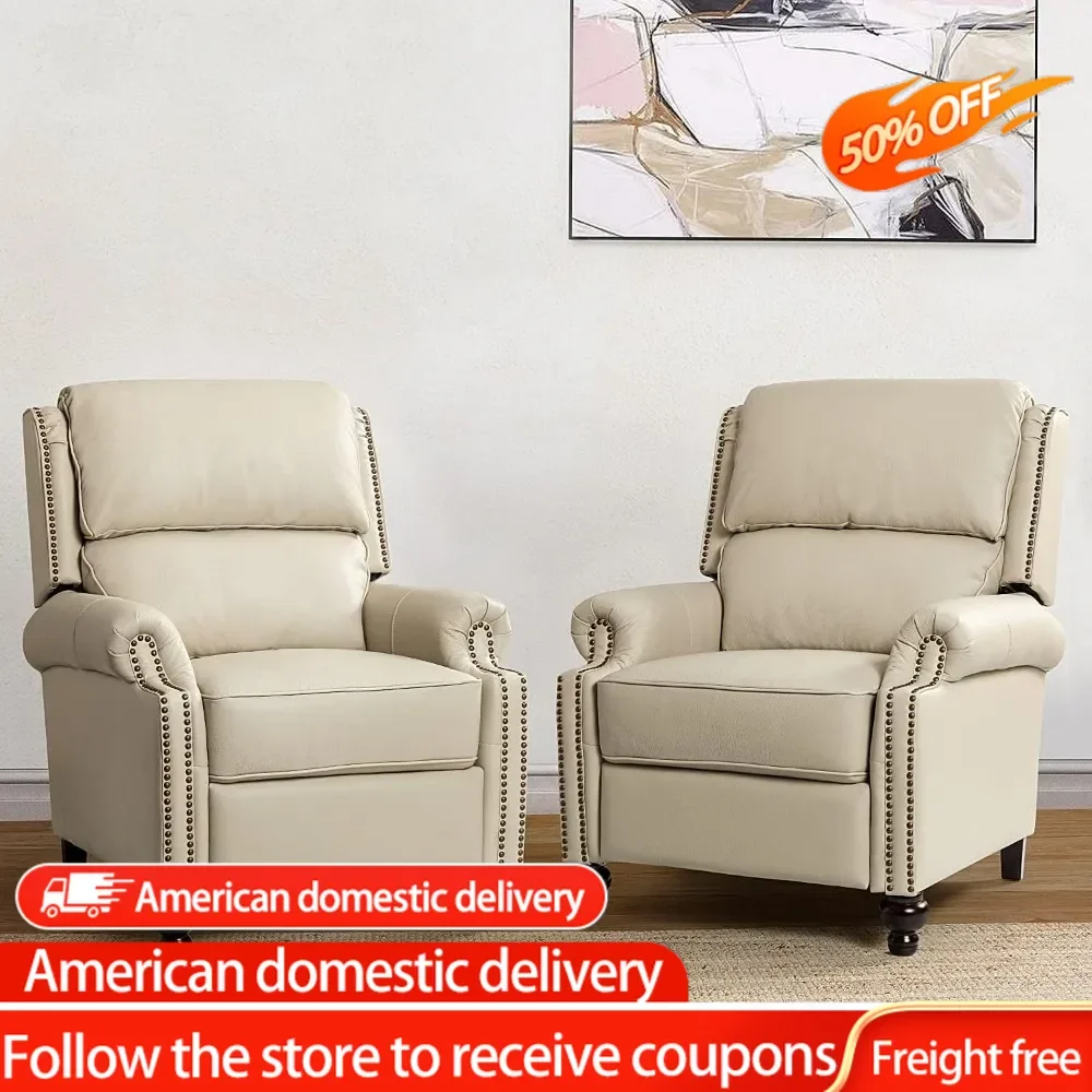 Chairs for Living Room Adjustable Leather Cigar Chair Recliner Vintage Sofa With Nail Head Trim Beige-S2 Armchairs Armchair
Chairs for Living Room Adjustable Leather Cigar Chair Recliner Vintage Sofa With Nail Head Trim Beige-S2 Armchairs Armchair