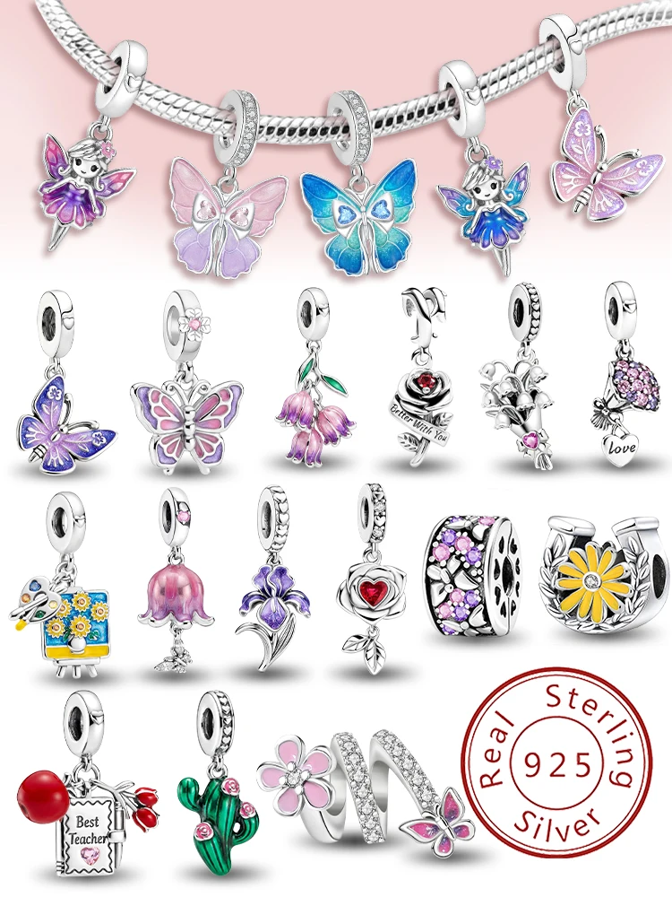 925 Sterling Silver Elegant Sunflower Butterfly Series Charms Beads Fit Original Bracelet Bangle High Quality DIY Jewelry
925 Sterling Silver Elegant Sunflower Butterfly Series Charms Beads Fit Original Bracelet Bangle High Quality DIY Jewelry