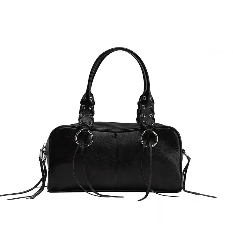 Women Fashion Pu Leather Rivets Tassels Boston Bag Grommet Eyelet Top Handle Handbag Adjustable Long Strap Cross Body Purse
Women Fashion Pu Leather Rivets Tassels Boston Bag Grommet Eyelet Top Handle Handbag Adjustable Long Strap Cross Body Purse