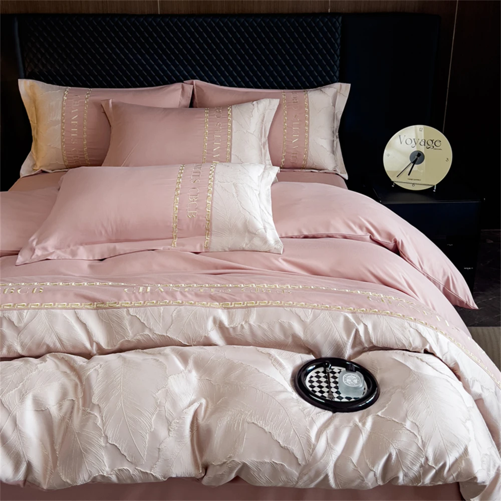 High Precision Embroidery Four Piece Set Satin Jacquard Bedding Set Comforter Bed Linen Duvet Cover Sets Queen King Home Texiles
High Precision Embroidery Four Piece Set Satin Jacquard Bedding Set Comforter Bed Linen Duvet Cover Sets Queen King Home Texiles