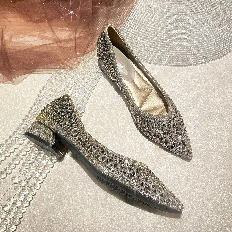 Women Shoes Sliver Rhinestone Flats Fashion Slip on Casual Shoes Plus Size Ballet Flat Shoe Shallow Pointed Toe Women High Heels
Women Shoes Sliver Rhinestone Flats Fashion Slip on Casual Shoes Plus Size Ballet Flat Shoe Shallow Pointed Toe Women High Heels