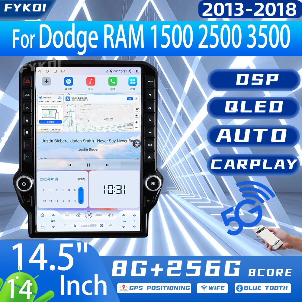 14.5"Android14 For Dodge RAM 1500 2500 3500 2013-2018 Car Audio Player Bluetooth Carplay Tesla Style Head Unit GPS DSP Stereo 4G
14.5"Android14 For Dodge RAM 1500 2500 3500 2013-2018 Car Audio Player Bluetooth Carplay Tesla Style Head Unit GPS DSP Stereo 4G