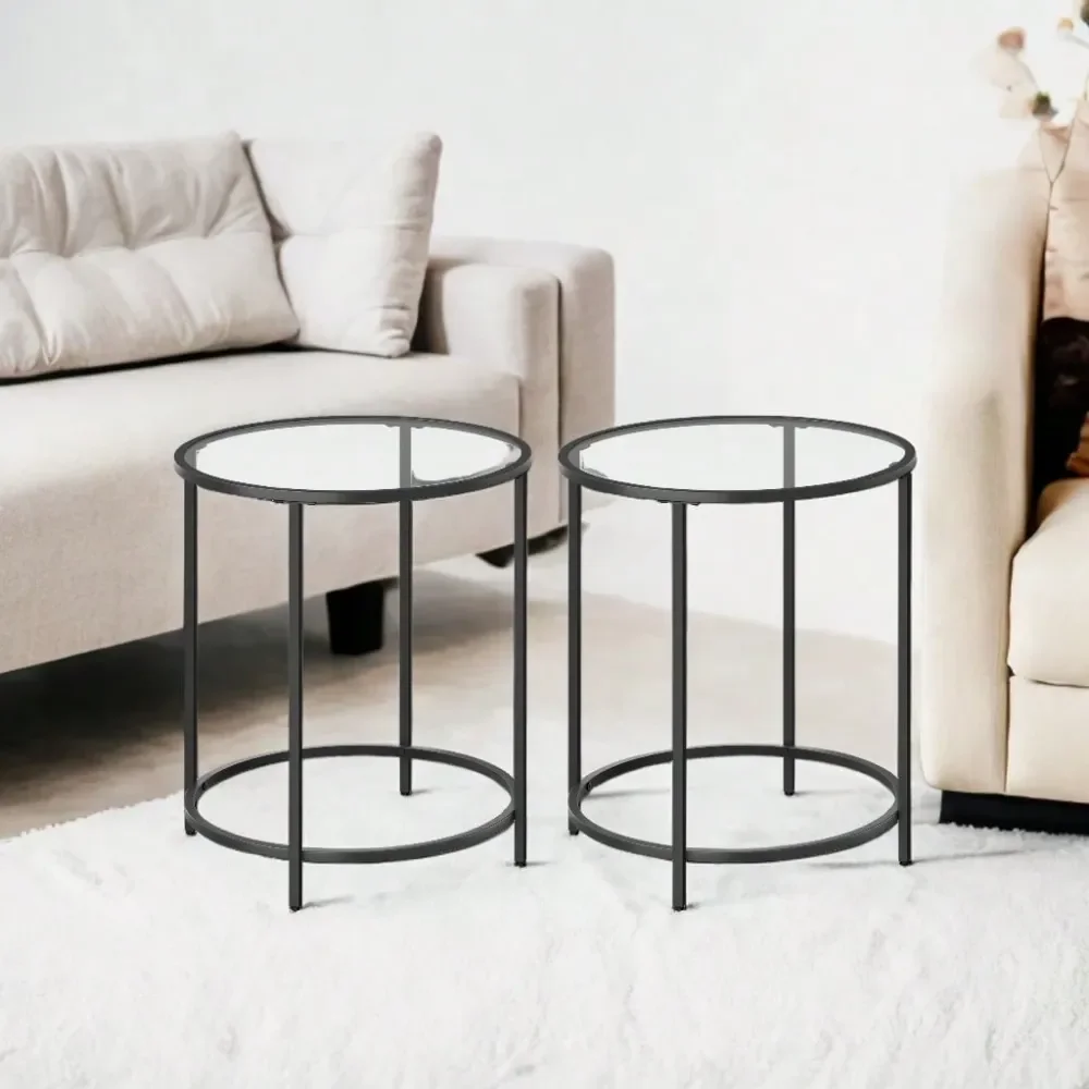 Круглые приставные столики, комплект из 2 штук, стеклянные столики с металлическим каркасом, современный стиль, для гостиной, балкона, спальни
Круглые приставные столики, комплект из 2 штук, стеклянные столики с металлическим каркасом, современный стиль, для гостиной, балкона, спальни