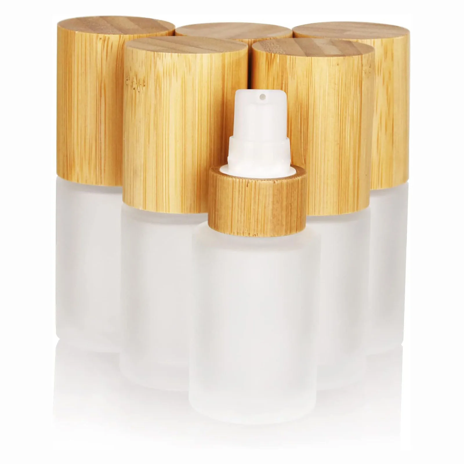 Frosted Glass Lotion Atomizer Bottles with Bamboo Spray Pump Dispenser For Perfume Bamboo Lid Bottles with Bamboo Spray and Cap
Frosted Glass Lotion Atomizer Bottles with Bamboo Spray Pump Dispenser For Perfume Bamboo Lid Bottles with Bamboo Spray and Cap
