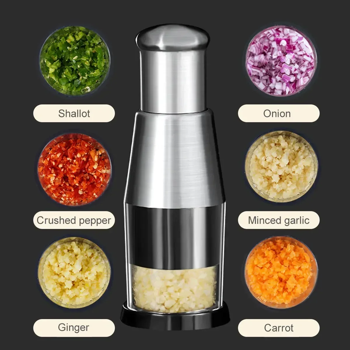 Stainless Steel Pressed Garlic Chopper Garlic Masher Handheld Push Type Garlic Crusher Labor Saving Kitchen Food Chopper Gadget
Stainless Steel Pressed Garlic Chopper Garlic Masher Handheld Push Type Garlic Crusher Labor Saving Kitchen Food Chopper Gadget
