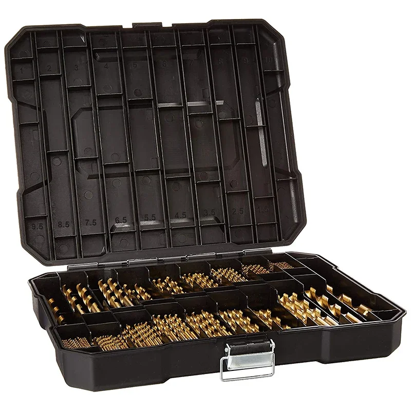 230Pcs Drill Bit Set for Wood Metal Titanium Drill Bits High Speed Steel Drill Bit Kit for Wood Metal Plastic Aluminum Alloy
230Pcs Drill Bit Set for Wood Metal Titanium Drill Bits High Speed Steel Drill Bit Kit for Wood Metal Plastic Aluminum Alloy