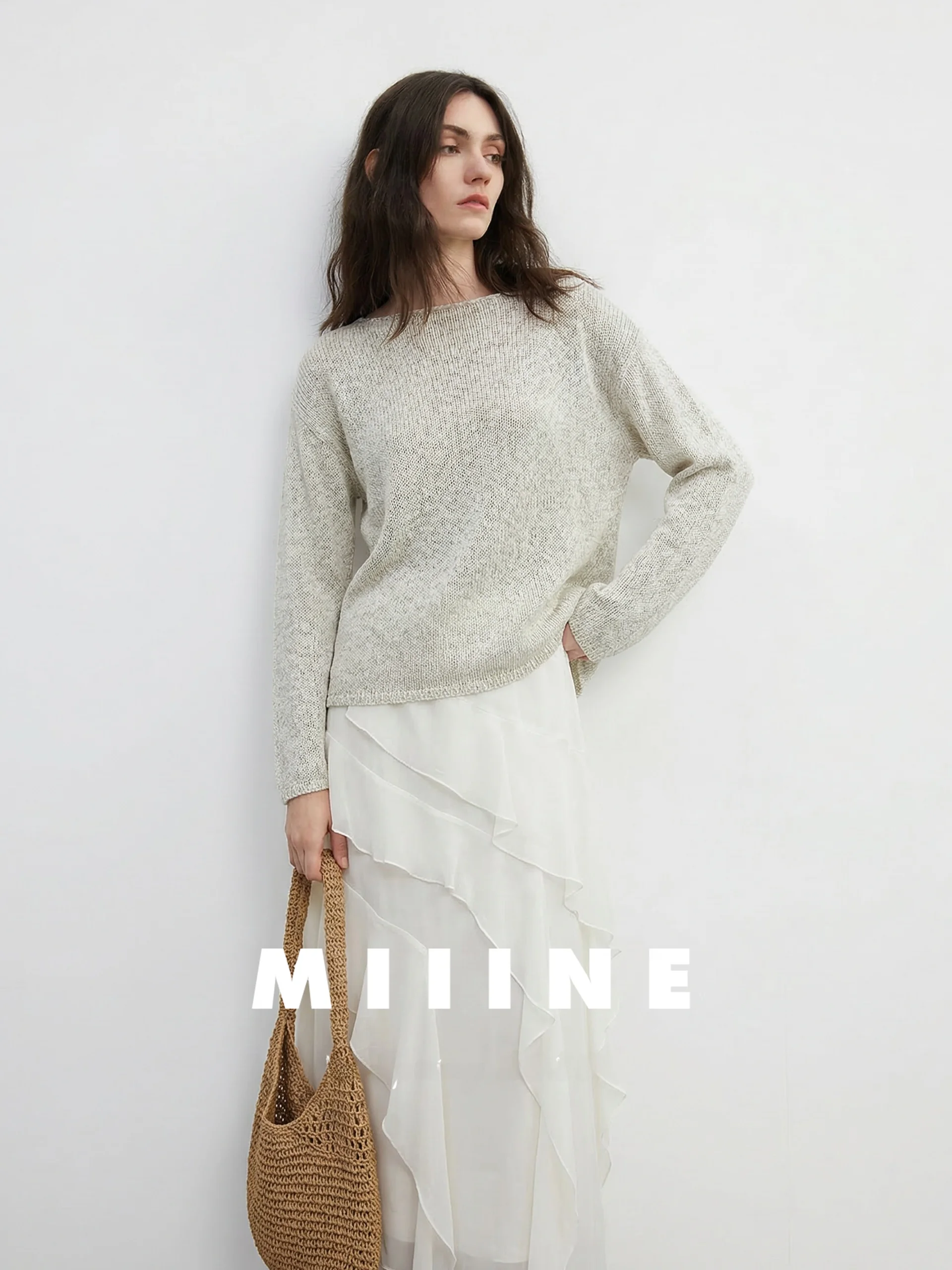 Miiine Linen Knitted round Neck Cover up Hollow out Breathable Spring Summer Air Conditioning Women's Long Sleeve Top
Miiine Linen Knitted round Neck Cover up Hollow out Breathable Spring Summer Air Conditioning Women's Long Sleeve Top