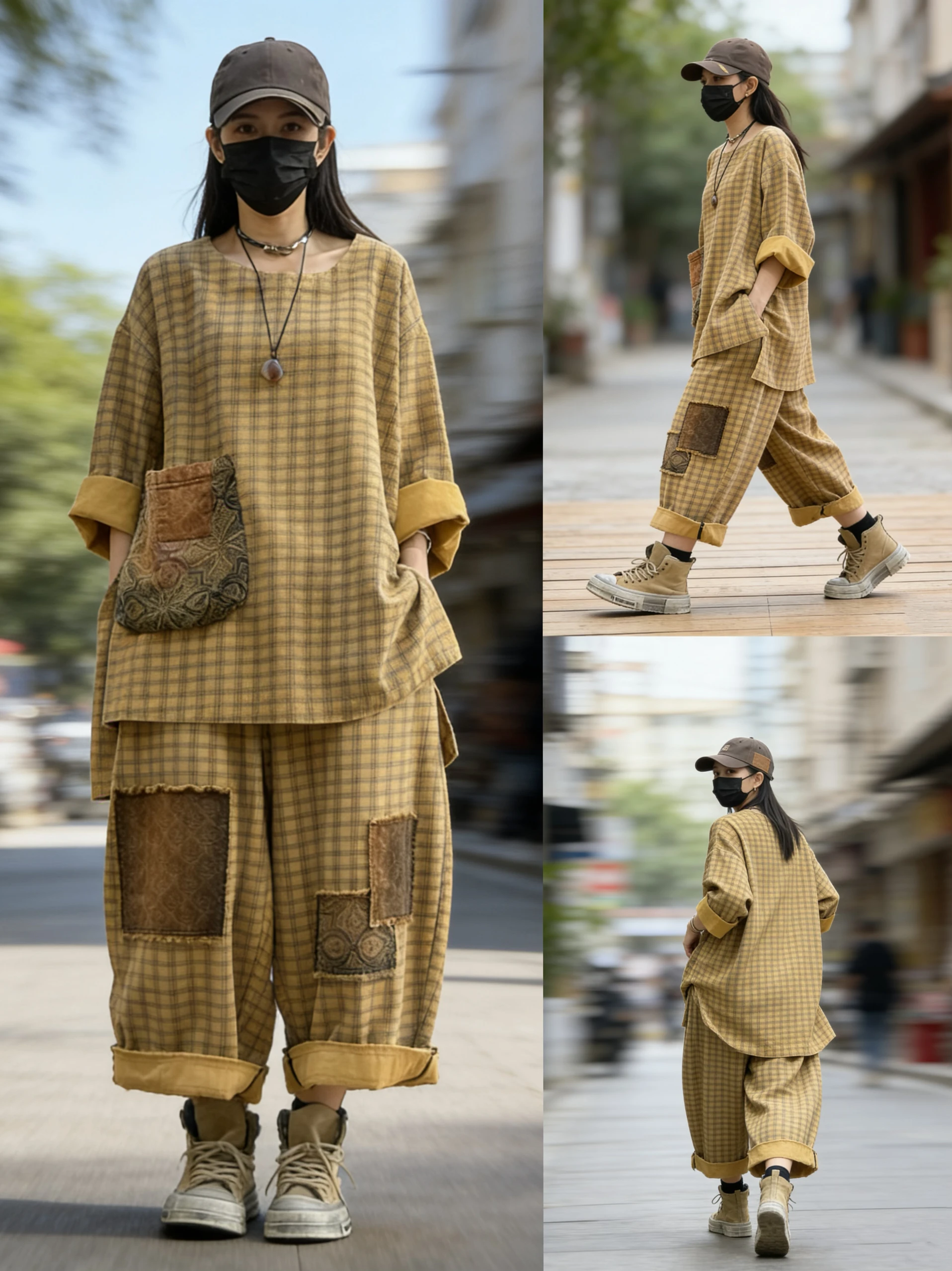 Original Design Spring 2026 Vintage Cotton Linen Patchwork Plaid Women's Loose Artistic Casual Two-Piece Set Fashionable Ense...
Original Design Spring 2026 Vintage Cotton Linen Patchwork Plaid Women's Loose Artistic Casual Two-Piece Set Fashionable Ense...