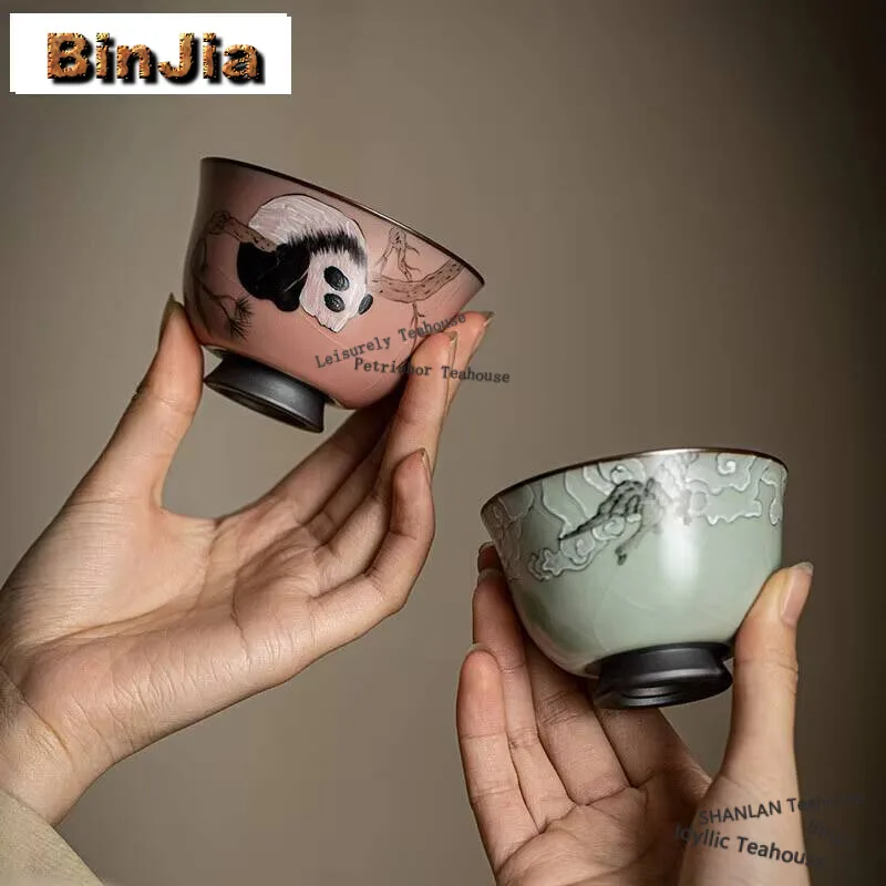 110ml Gracked Glaze Handmade Master Cup Household Handpainted Panda Teacup Vintage Beautiful Tea Bowl Meditation Cup Ornaments
110ml Gracked Glaze Handmade Master Cup Household Handpainted Panda Teacup Vintage Beautiful Tea Bowl Meditation Cup Ornaments