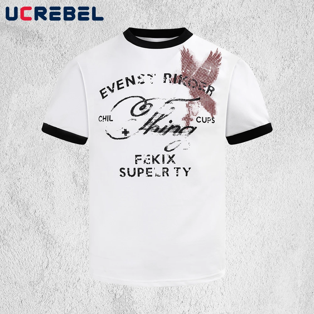 Letter Print Short Sleeve T-shirt Mens Summer Contrast Paneled High Street Loose Spliced Crew Neck Cotton Tee
Letter Print Short Sleeve T-shirt Mens Summer Contrast Paneled High Street Loose Spliced Crew Neck Cotton Tee