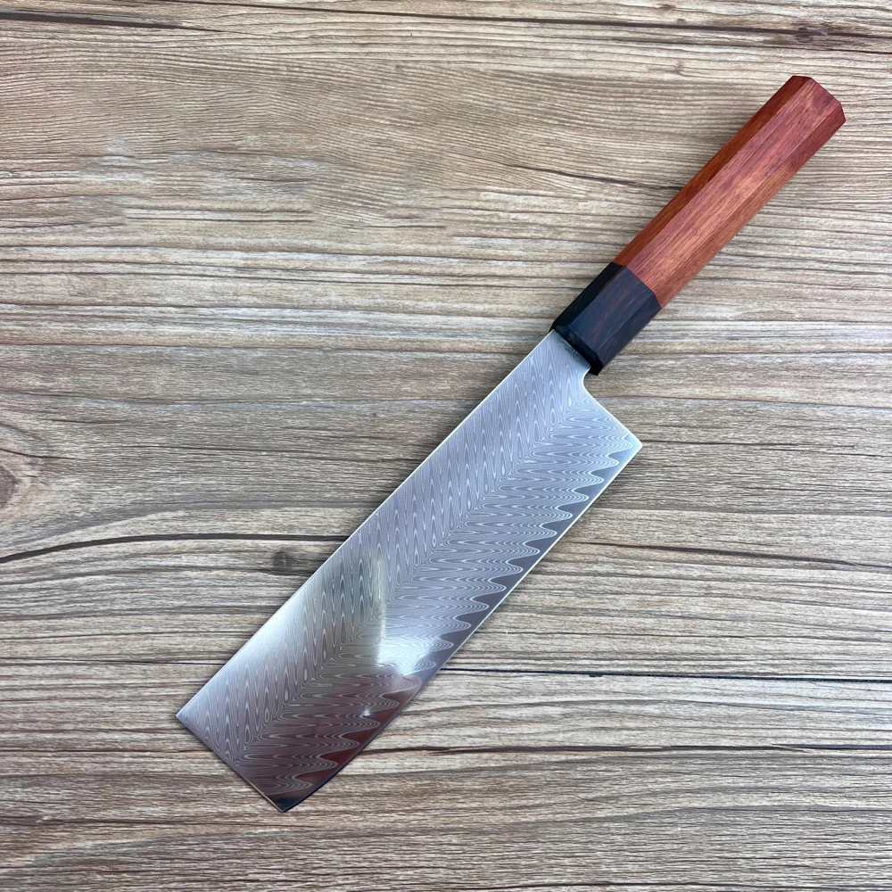 6,6-дюймовый нож Nakiri, 67-слойный дамасский VG10, стальное лезвие, деревянная ручка, острая нарезка овощей, тесак для мяса, японский кухонный нож
6,6-дюймовый нож Nakiri, 67-слойный дамасский VG10, стальное лезвие, деревянная ручка, острая нарезка овощей, тесак для мяса, японский кухонный нож