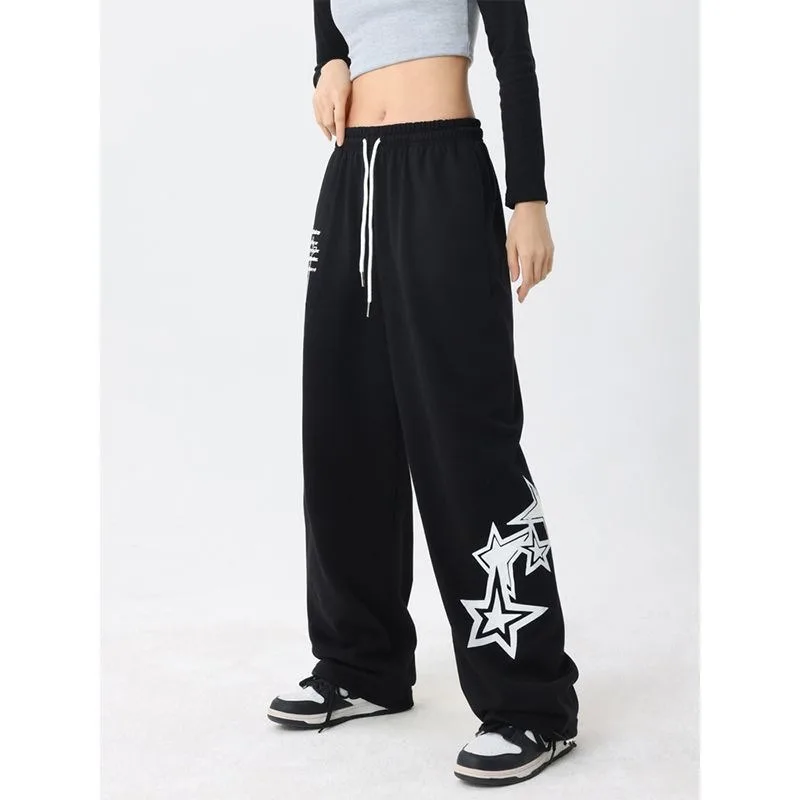 Hip Hop Streetwear Oversize Jogging Sweatpants Women Y2k Drawstring Elastic Waist Stars Wide Leg Baggy Casual Sports Trousers
Hip Hop Streetwear Oversize Jogging Sweatpants Women Y2k Drawstring Elastic Waist Stars Wide Leg Baggy Casual Sports Trousers