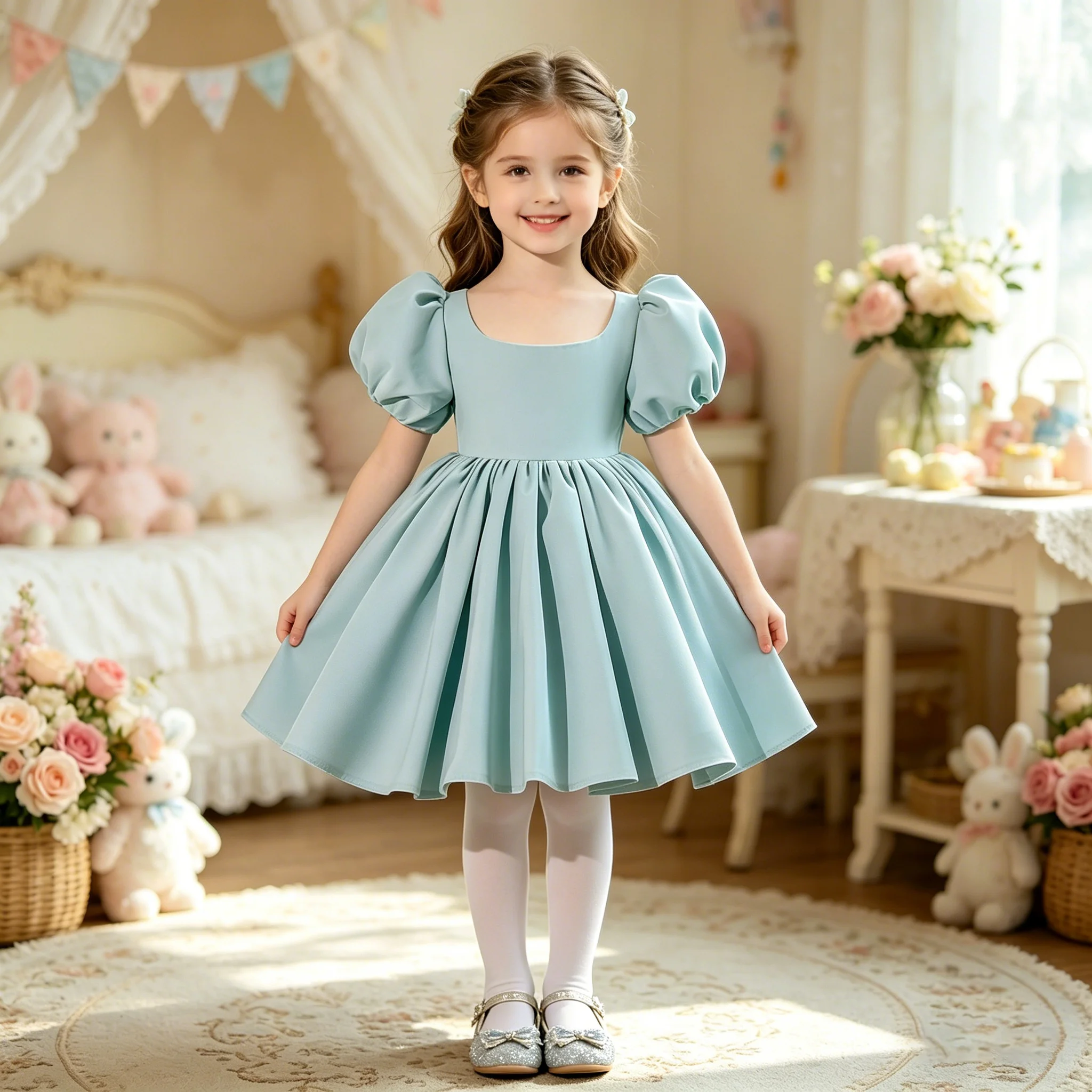2026 Girl Kids Princess Dress New Sweet Puff Sleeves Children Birthday Elegant Evening Fashion V-neck Back Design Solid Skirt
2026 Girl Kids Princess Dress New Sweet Puff Sleeves Children Birthday Elegant Evening Fashion V-neck Back Design Solid Skirt