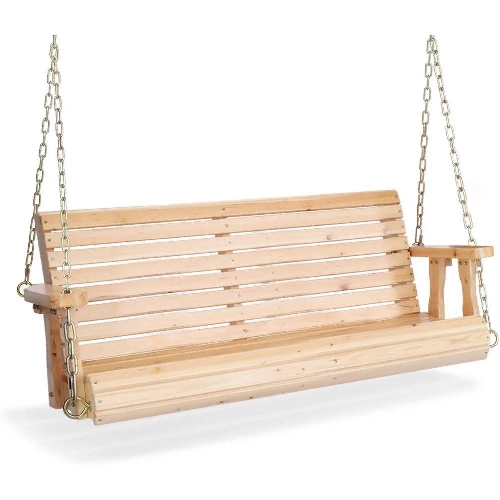 Upgraded Patio Wooden Porch Swing for Courtyard & Garden, Heavy Duty 880 LBS Swing Chair Bench with Hanging Chains.
Upgraded Patio Wooden Porch Swing for Courtyard & Garden, Heavy Duty 880 LBS Swing Chair Bench with Hanging Chains.