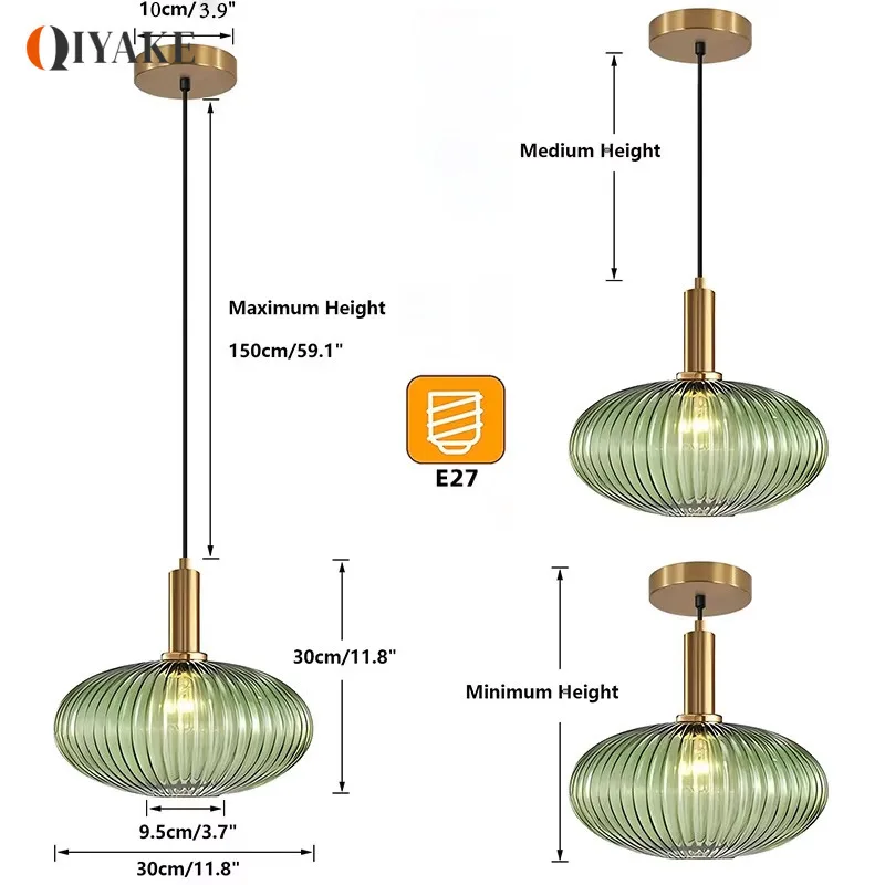 Nordic Glass Pendant Light 30CM Cognac Smoke Gray Dining Room Hanging Lamps Bedrooms Living Room Balcony Study Home Decoration
Nordic Glass Pendant Light 30CM Cognac Smoke Gray Dining Room Hanging Lamps Bedrooms Living Room Balcony Study Home Decoration
