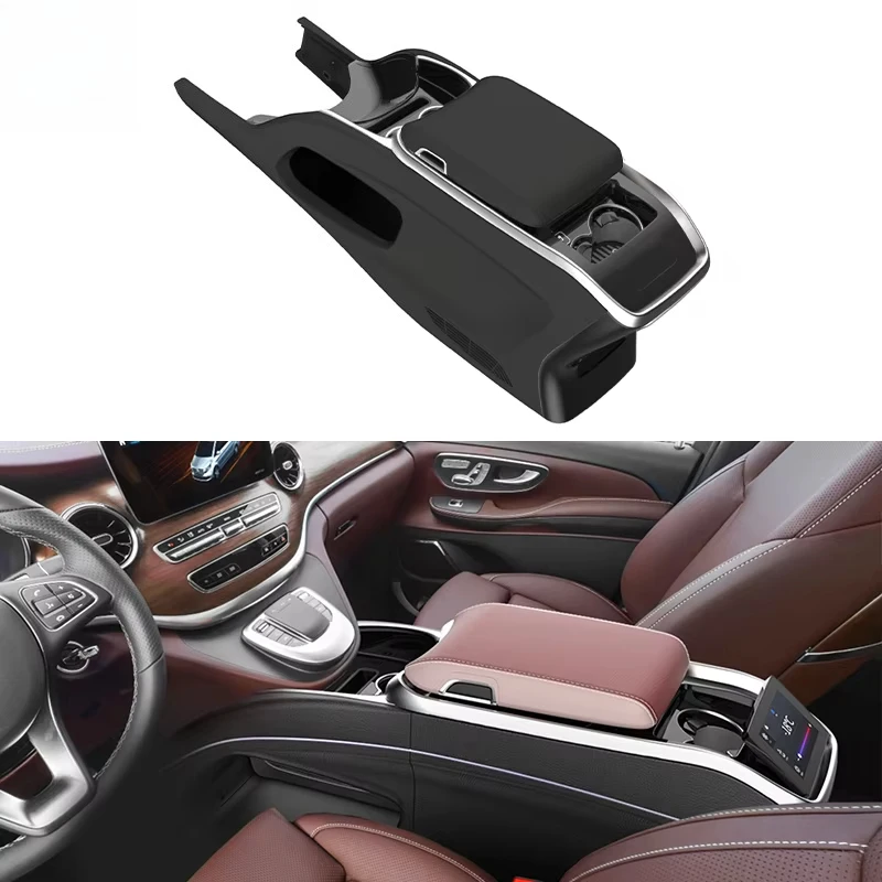 Car Armrest Center Console Box with Cup Holder USB Charging Leather ABS Material for V-Class V250/V260 2018-2023
Car Armrest Center Console Box with Cup Holder USB Charging Leather ABS Material for V-Class V250/V260 2018-2023
