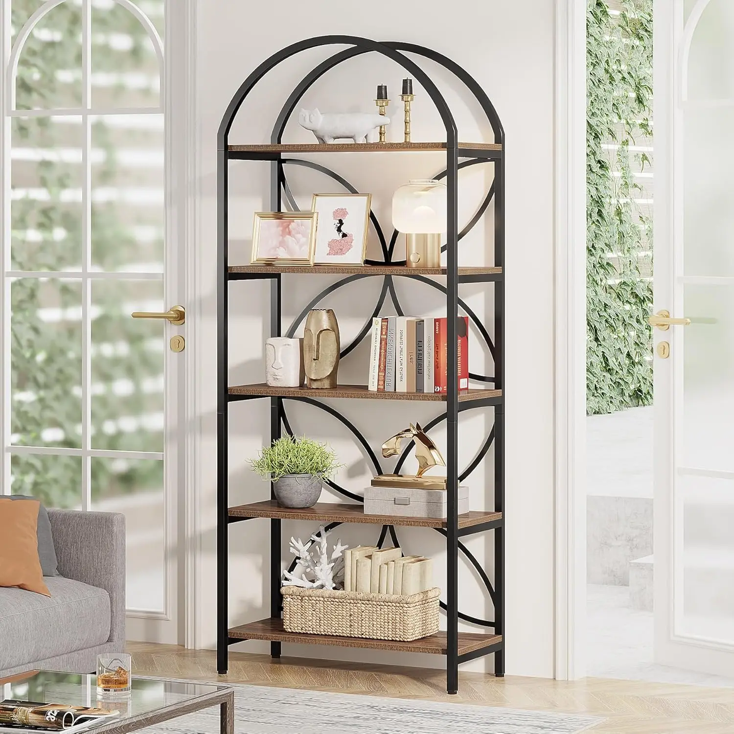 5-Tier Bookshelf, 75 Inch Tall Arched Bookcase Shelf ,Open Standing Display Rack for Bedroom, Living Room, Home Office
5-Tier Bookshelf, 75 Inch Tall Arched Bookcase Shelf ,Open Standing Display Rack for Bedroom, Living Room, Home Office