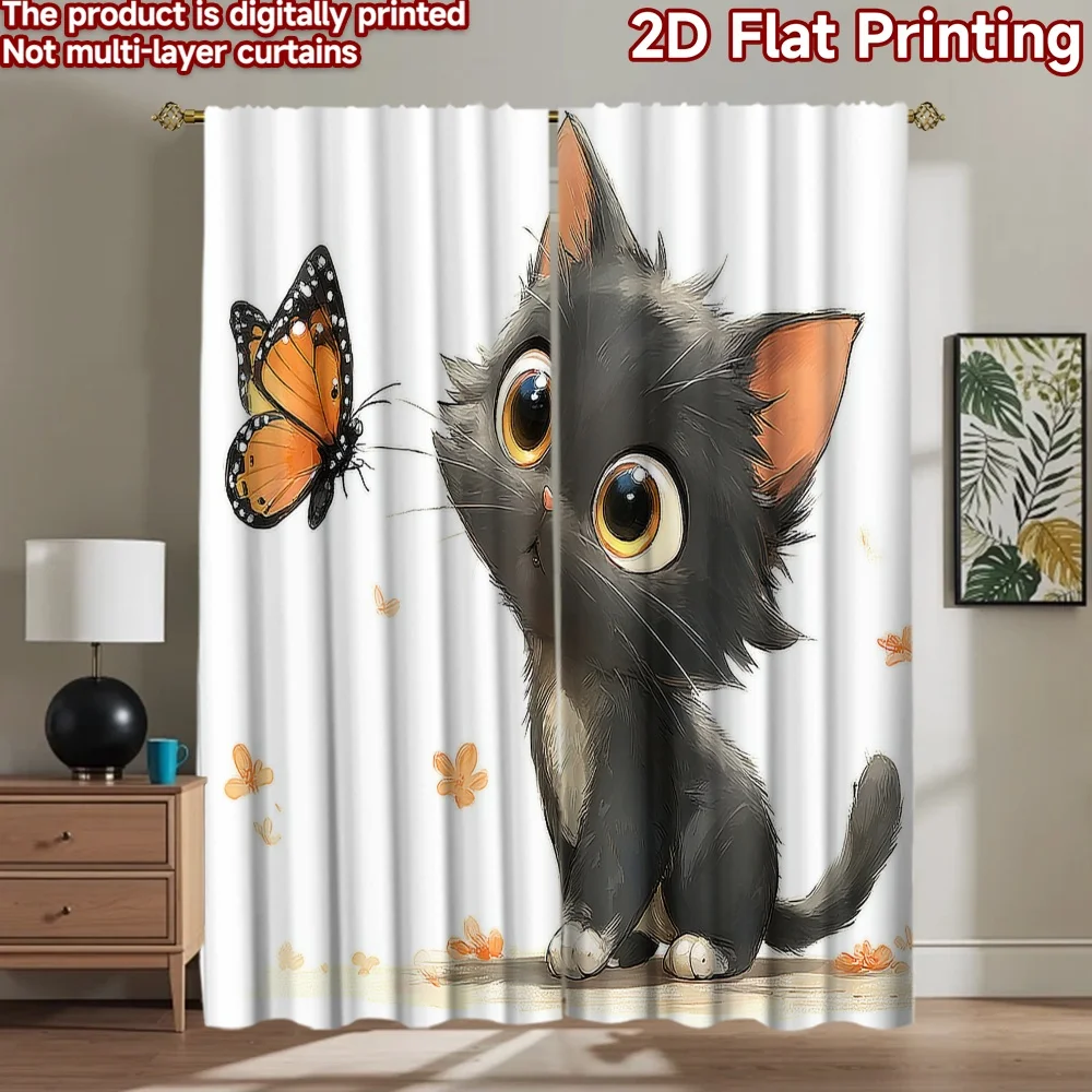 2D flat printing 2pcs Drapes Cute Black Cat Butterfly Digital Printed Polyester Drapes Festive Curtains Use for Festive and
2D flat printing 2pcs Drapes Cute Black Cat Butterfly Digital Printed Polyester Drapes Festive Curtains Use for Festive and