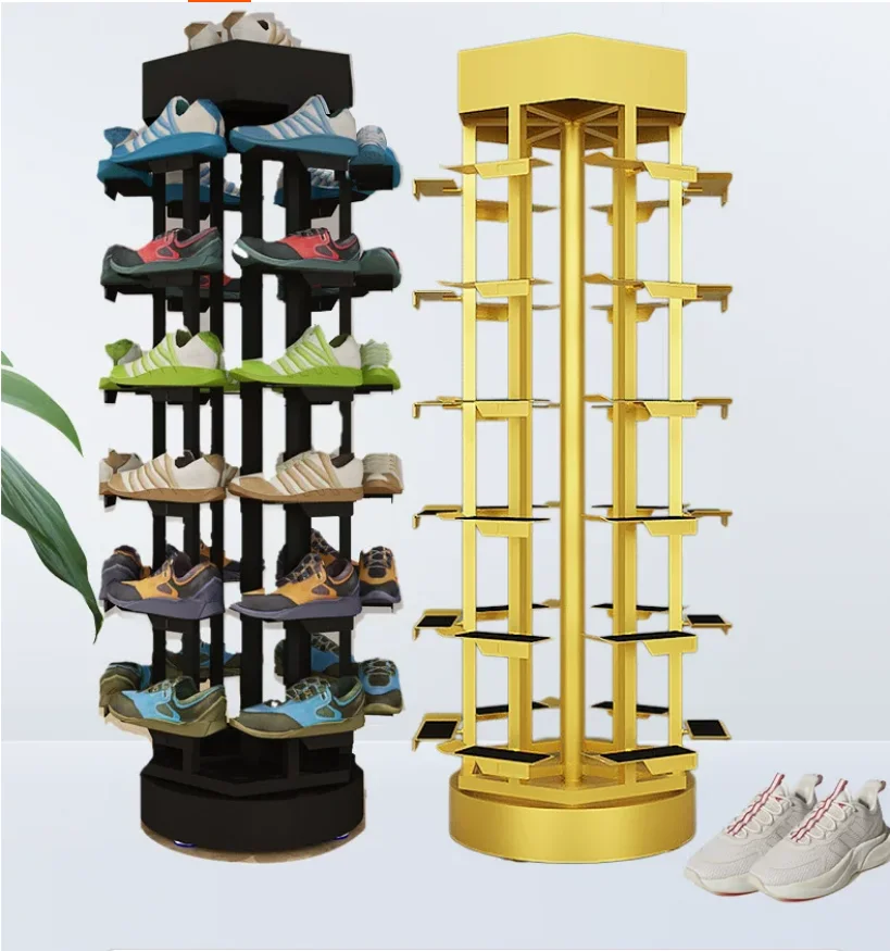 Shoe store movable display rack wrought iron gold simple metal white shoe rack rotatable display shoe rack
Shoe store movable display rack wrought iron gold simple metal white shoe rack rotatable display shoe rack