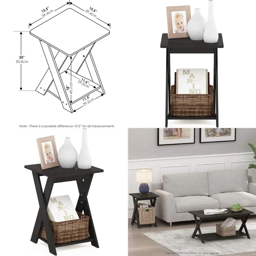 Двухуровневый квадратный приставной столик с нижней полкой и ножками X-образной формы для гостиной и спальни
Двухуровневый квадратный приставной столик с нижней полкой и ножками X-образной формы для гостиной и спальни