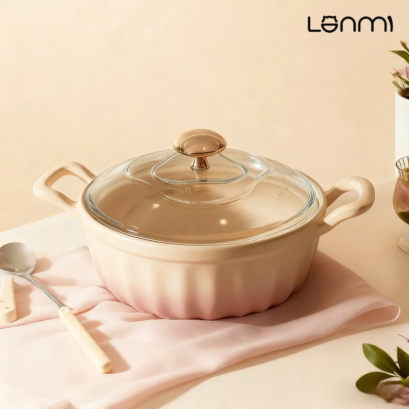 LANMI 3L Household Saucepan with A Visual Cover Handlebars Ceramic Cooking Pot Large Capacity Soup Pot Hotpot Kitchen Utensils
LANMI 3L Household Saucepan with A Visual Cover Handlebars Ceramic Cooking Pot Large Capacity Soup Pot Hotpot Kitchen Utensils