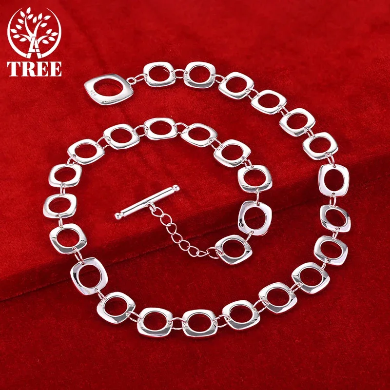 ALITREE 925 Sterling Silver Hollow Square Link Chain Necklace For Woman Men Party Wedding Fashion Jewelry Ladies Birthday Gifts
ALITREE 925 Sterling Silver Hollow Square Link Chain Necklace For Woman Men Party Wedding Fashion Jewelry Ladies Birthday Gifts