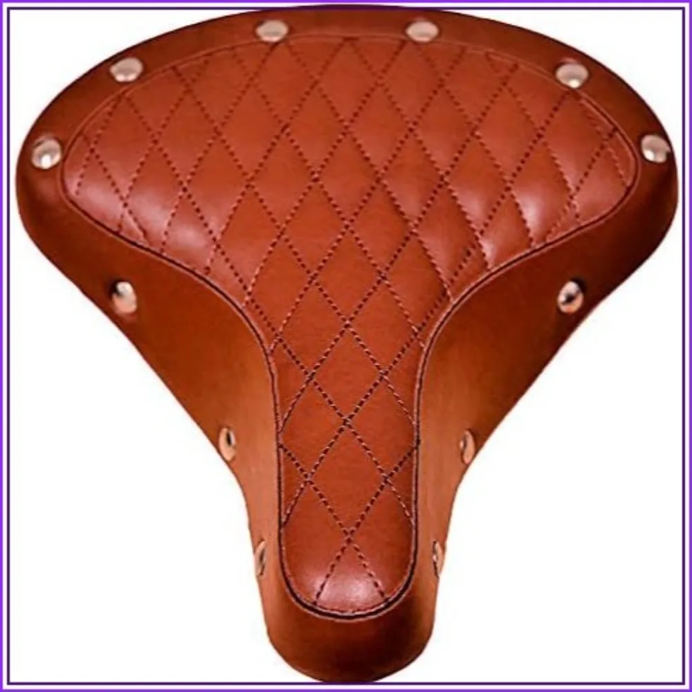 Classic Cruiser Bike Saddle Seat with Spring Suspension, Brown Vinyl Leather, 10x8.5x3.5 Inches
Classic Cruiser Bike Saddle Seat with Spring Suspension, Brown Vinyl Leather, 10x8.5x3.5 Inches