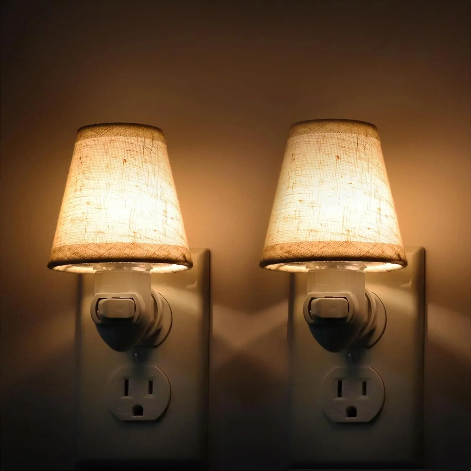 Vintage Plug in Night Light with Switch, 2-Pack 0.5W LED Soft Warm Baby Nursery Nightlight with Linen Fabric Shade for Kids Room
Vintage Plug in Night Light with Switch, 2-Pack 0.5W LED Soft Warm Baby Nursery Nightlight with Linen Fabric Shade for Kids Room