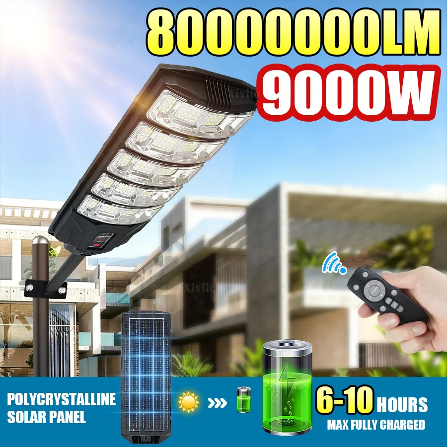 80000000LM Outdoor Solar LED Light P65 Motion Sensor Outdoor Solar Wall Lamp 9000W Waterproof Street Lamp Floodlight For Garden
80000000LM Outdoor Solar LED Light P65 Motion Sensor Outdoor Solar Wall Lamp 9000W Waterproof Street Lamp Floodlight For Garden