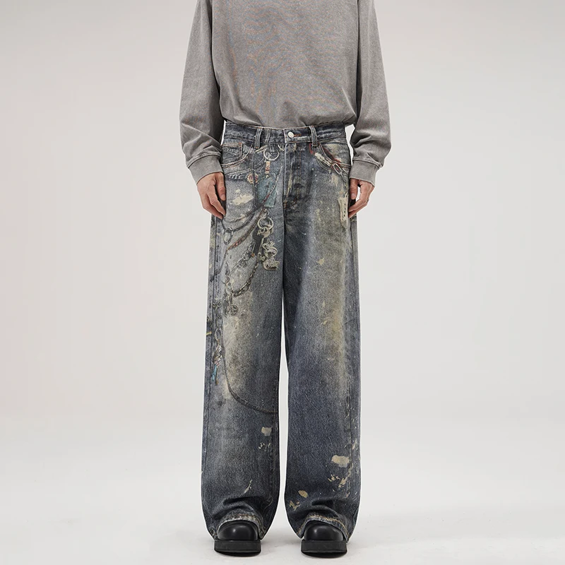 2024 Autumn and Winter New Men's Retro Street Printed Y2K Jeans Men's Loose Straight Personality Trendy Mop Wide-Leg Trousers
2024 Autumn and Winter New Men's Retro Street Printed Y2K Jeans Men's Loose Straight Personality Trendy Mop Wide-Leg Trousers