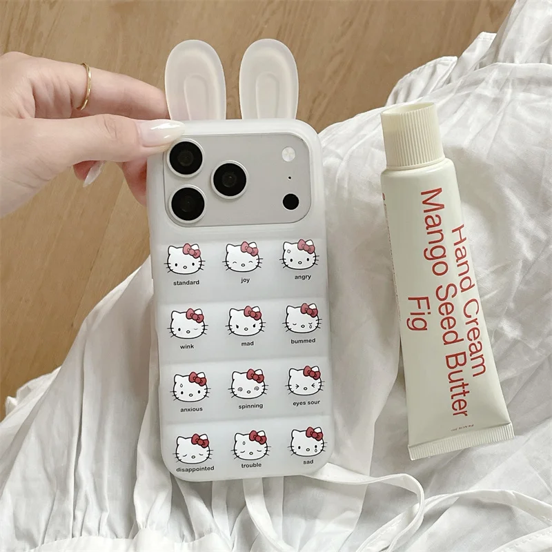 Hello Kitty 3D Bunny Ear Puffer Phone Case For iPhone 17 16 15 Pro Max Cute Shockproof Protective Cover For Girls
Hello Kitty 3D Bunny Ear Puffer Phone Case For iPhone 17 16 15 Pro Max Cute Shockproof Protective Cover For Girls
