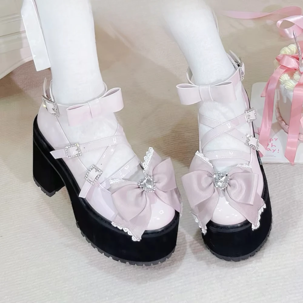 Japanese Pink Leather High Heels Womens Shoes Chunky Heels Pumps Summer Subculture Girls Single Shoes for Women
Japanese Pink Leather High Heels Womens Shoes Chunky Heels Pumps Summer Subculture Girls Single Shoes for Women