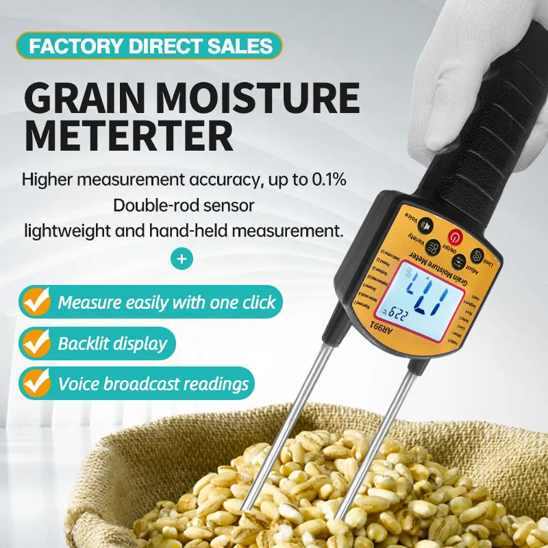 Grain Moisture Grain Rice Wheat Moisture Meter Rice Soybean Water Meter Portable Moisture Meter Digital Display
Grain Moisture Grain Rice Wheat Moisture Meter Rice Soybean Water Meter Portable Moisture Meter Digital Display