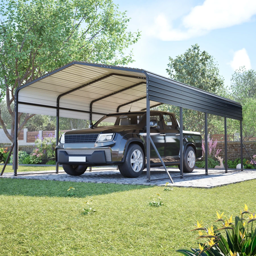 13x20 FT Metal Carport Garage with Upgraded Triangle Reinforced Frameand4 Poles Galvanized Steel Hardtop Roof Heavy-Duty All-We
13x20 FT Metal Carport Garage with Upgraded Triangle Reinforced Frameand4 Poles Galvanized Steel Hardtop Roof Heavy-Duty All-We