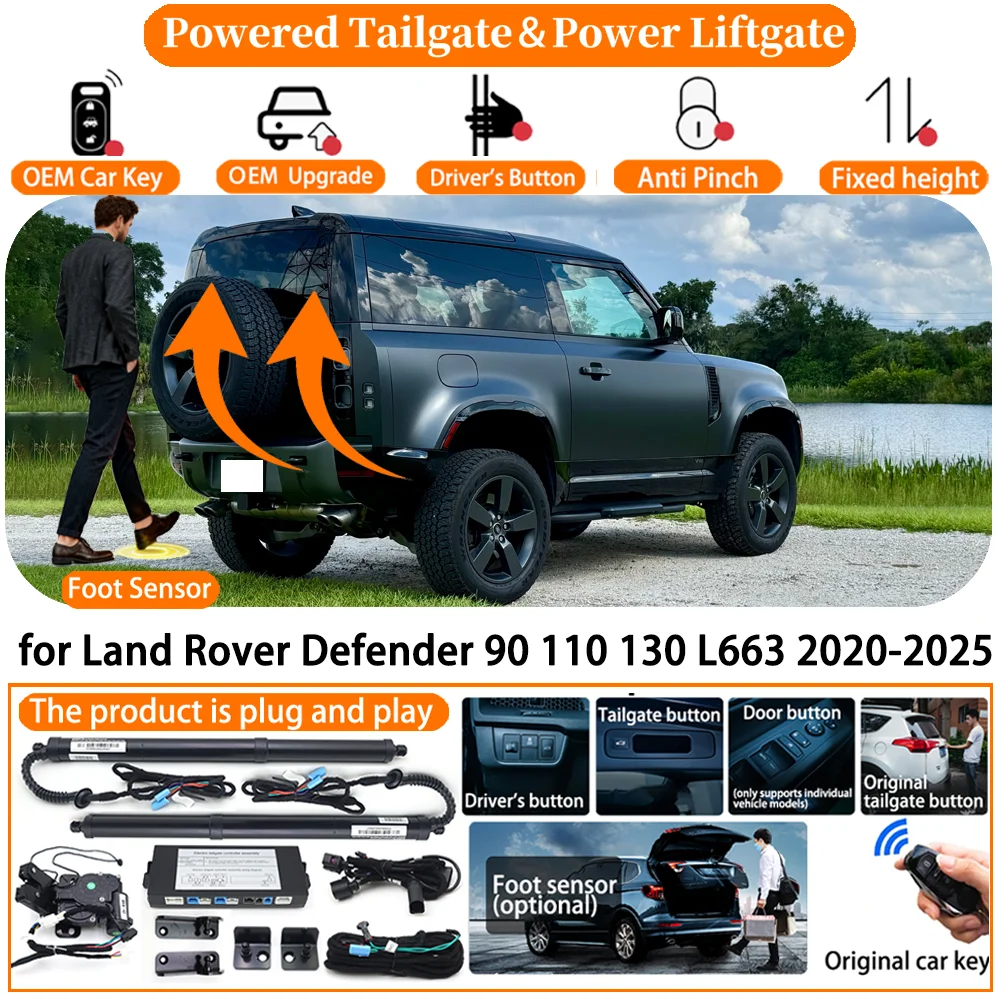 Система электропривода задней двери для Land Rover Defender 90 110 130 L663 2020-2025: Комплект автоматического электрического подъемника задней двери багажника
Система электропривода задней двери для Land Rover Defender 90 110 130 L663 2020-2025: Комплект автоматического электрического подъемника задней двери багажника