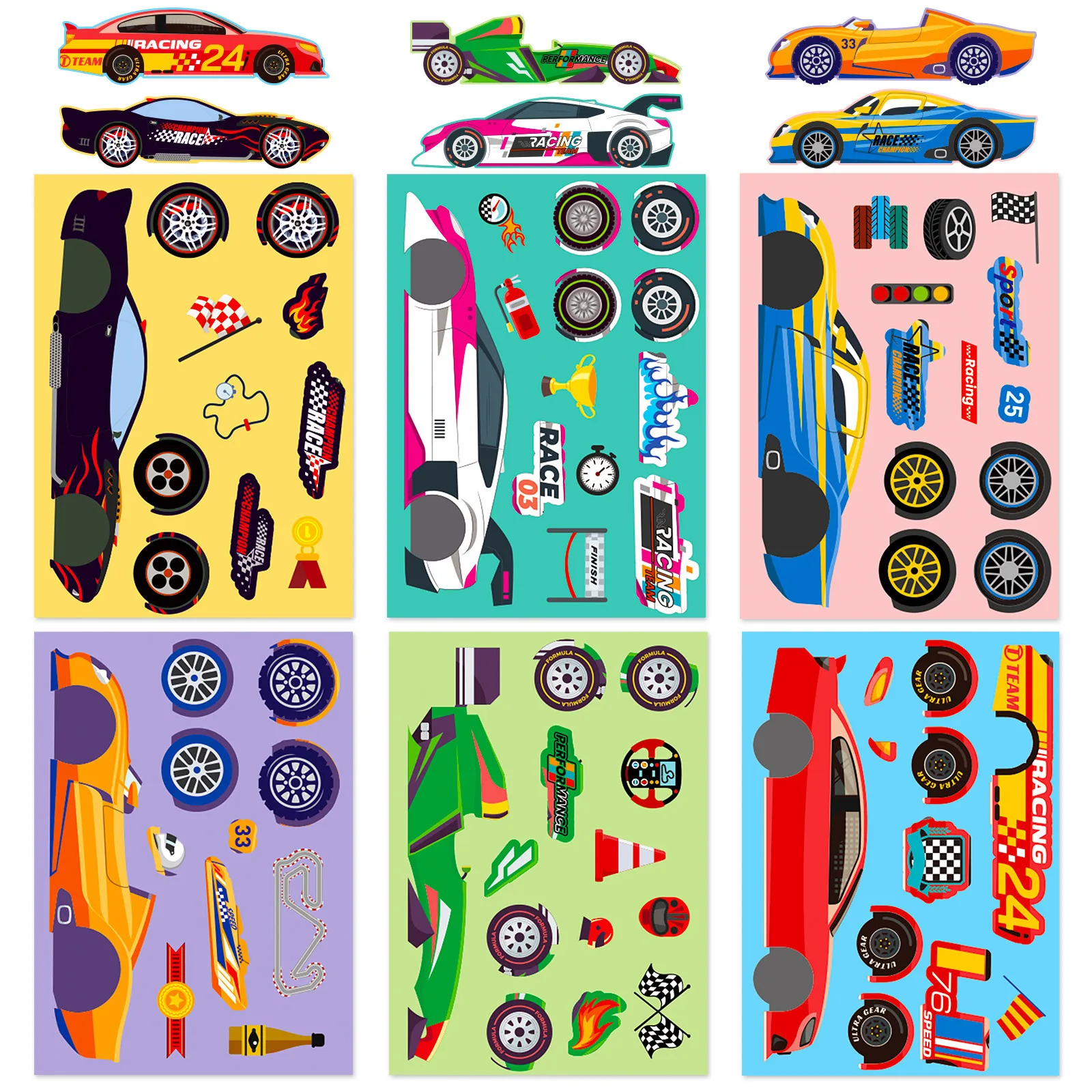 6/12Sheets Cool Race Car Make a Face Puzzle Stickers Cartoon Decal Kids Funny Jigsaw Educational Toys Party DIY Games Boys Gifts
6/12Sheets Cool Race Car Make a Face Puzzle Stickers Cartoon Decal Kids Funny Jigsaw Educational Toys Party DIY Games Boys Gifts