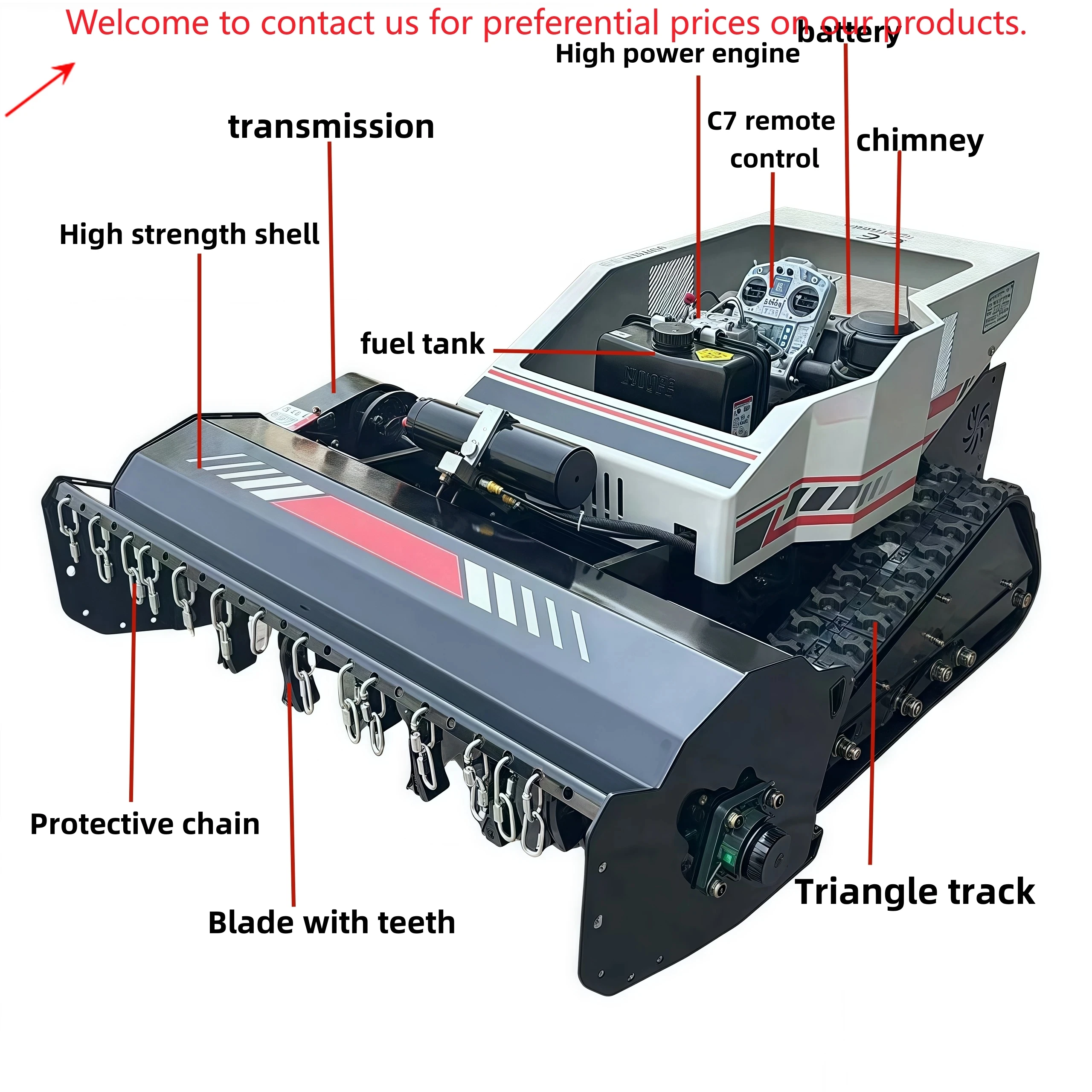 All Terrain Intelligent Remote Robot Remote-controlled Lawn Mower For Agriculture, Forestry, Household Small Gasoline Lawn Mower
All Terrain Intelligent Remote Robot Remote-controlled Lawn Mower For Agriculture, Forestry, Household Small Gasoline Lawn Mower