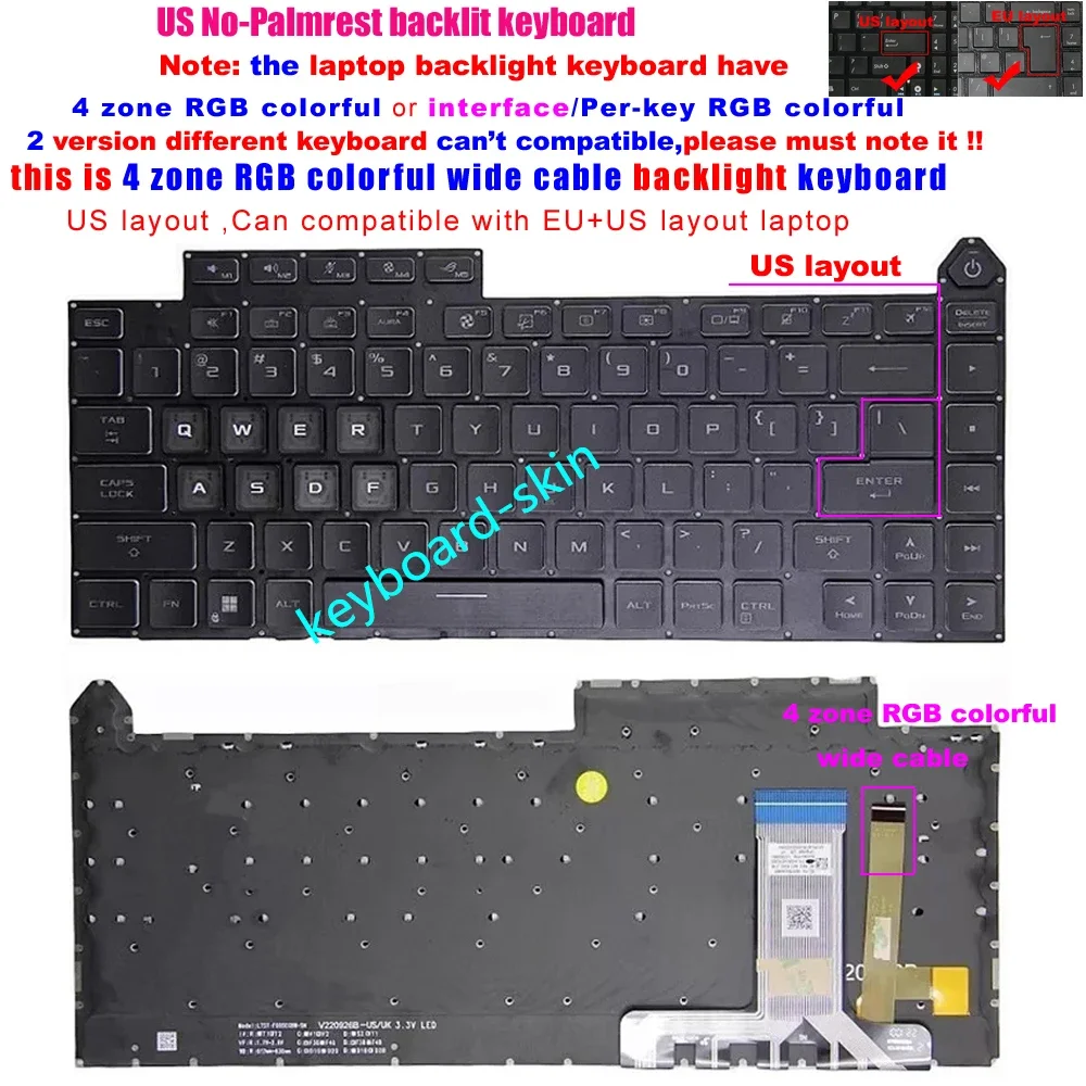 New RGB US Backlit Keyboard For ASUS ROG G16 G614 G614J G614JV G614JVR G614JIR G614JZR G634 G634J G634JZ G634JZR G634JY G634JYR
New RGB US Backlit Keyboard For ASUS ROG G16 G614 G614J G614JV G614JVR G614JIR G614JZR G634 G634J G634JZ G634JZR G634JY G634JYR