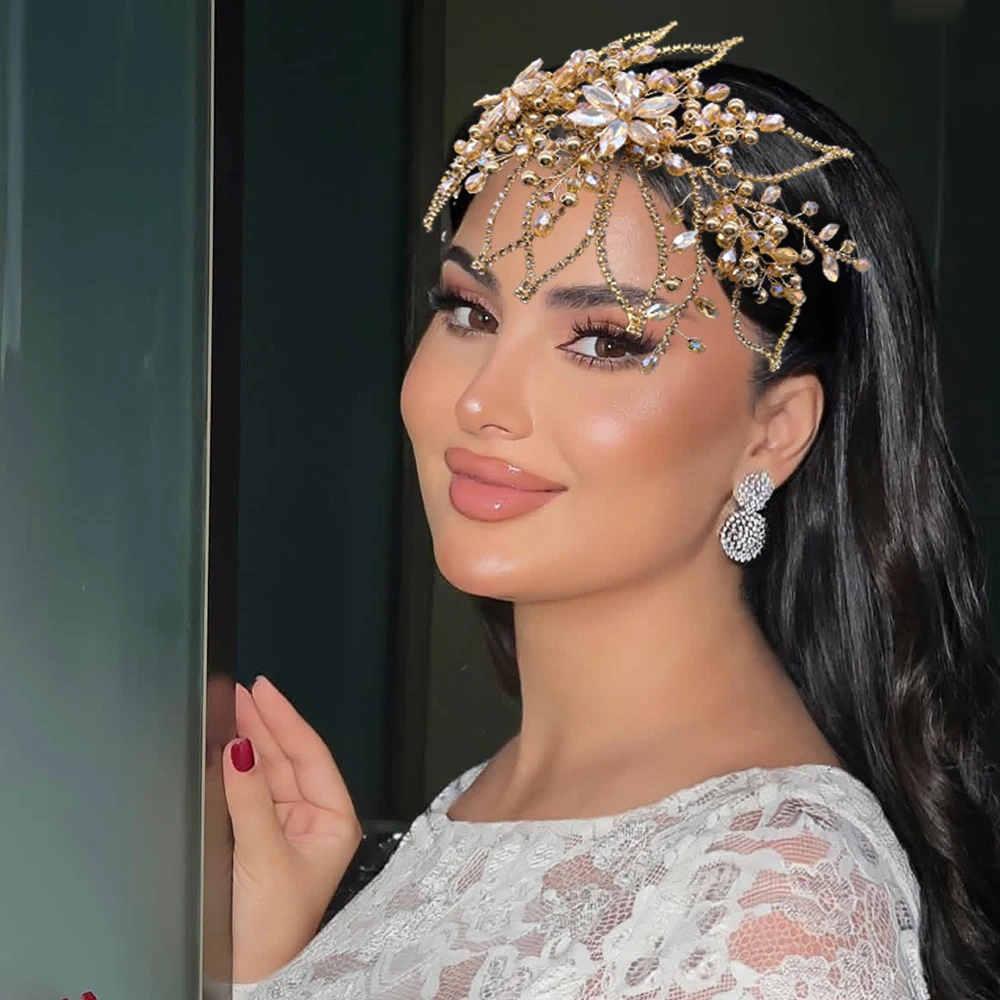 DZ284 Champagne Rhinestone Party Headwear Luxury Bridal Headpiece Hair Accessories Fashion Bride Head Bands Wedding Headdress
DZ284 Champagne Rhinestone Party Headwear Luxury Bridal Headpiece Hair Accessories Fashion Bride Head Bands Wedding Headdress