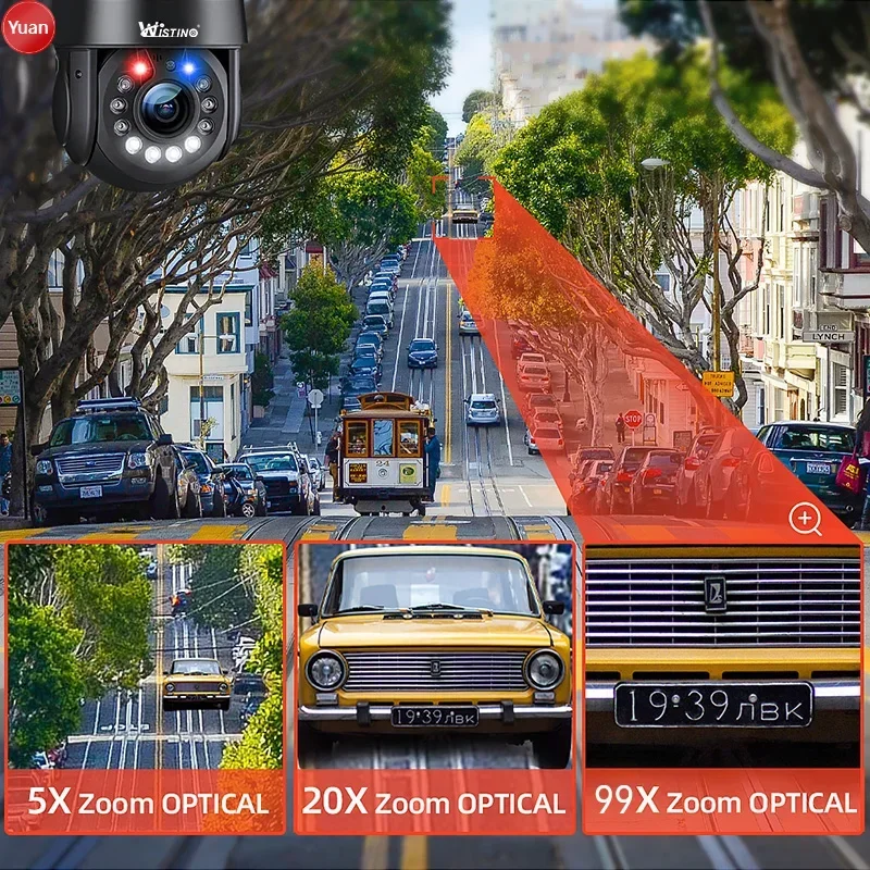 Wistino 4K Ultra HD 99X Zoom Outdoor PTZ Camera Night Vision Full Color Two Way Voice Metal Dome Camera Security Wifi
Wistino 4K Ultra HD 99X Zoom Outdoor PTZ Camera Night Vision Full Color Two Way Voice Metal Dome Camera Security Wifi