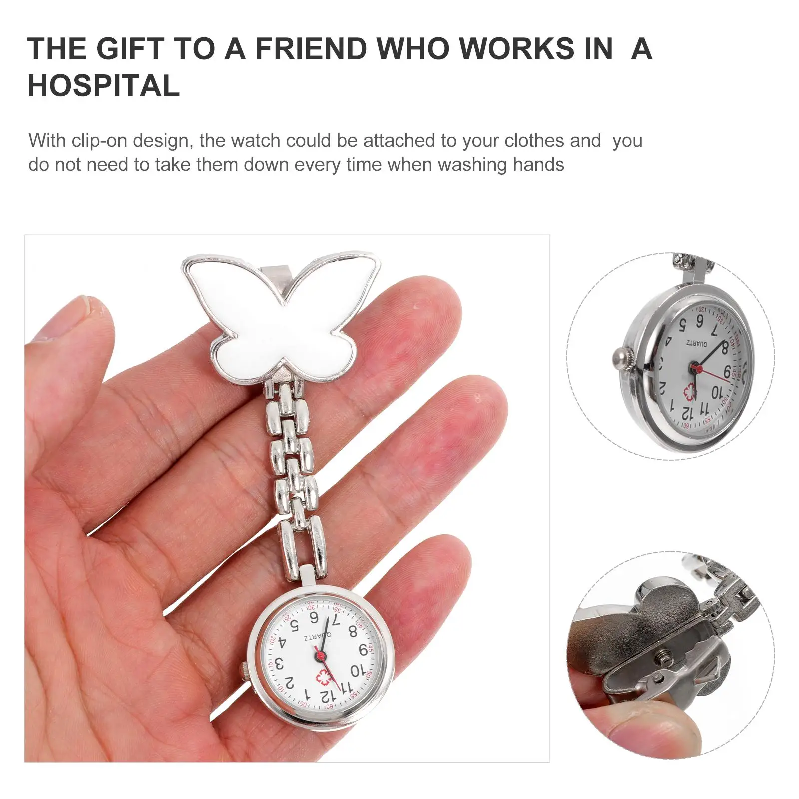 Butterfly Nurse Watch Hanging Fashionable Clip Doctors Alloy Pocket Clear Numbers Accurate Timing Durable Use Women Watches
Butterfly Nurse Watch Hanging Fashionable Clip Doctors Alloy Pocket Clear Numbers Accurate Timing Durable Use Women Watches